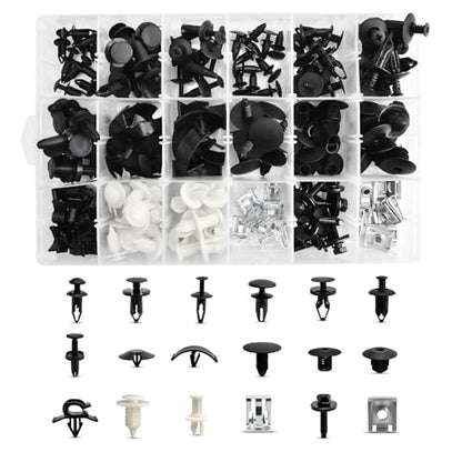 18 Sizes Automotive Body Retainer Clip Fastener Remover Push Pin Rivet Assortment Set 190 PCS Compatible with Ram 1500 2500 3500 4500 5500