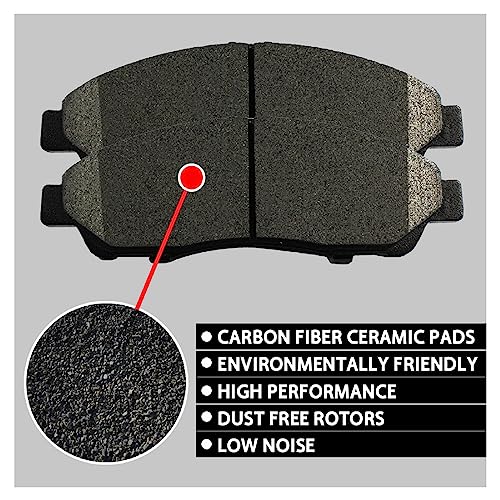 SIPAUTEC-Front & Rear Ceramic Brake Pads Replacement For 2014 2015 2016 2017 2018 2019 2020 2021 2022 Jeep Cherokee With Dual Piston Front Caliper - style: 18431734-99