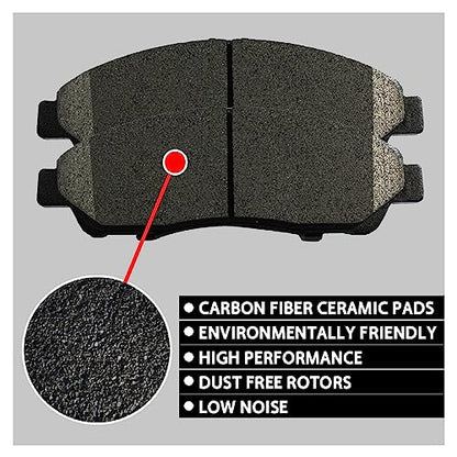 SIPAUTEC-8pcs Front and Rear Ceramic Disc Brake Pads Set Replacement For 2018-2023 Honda Odyssey All models - style: 20891698P77