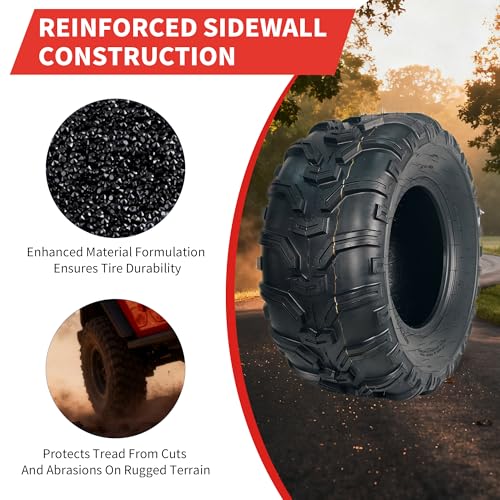 GarveeTech 24x10x11 ATV Tires, 2 Pack 24x10-11 ATV UTV Tires 24 10 11 All Terrain Tires for Trail, Desert, Mud, Dirt, Street, Sand, 4PR Tubeless - size: AT24X10-11, style: Pattern B