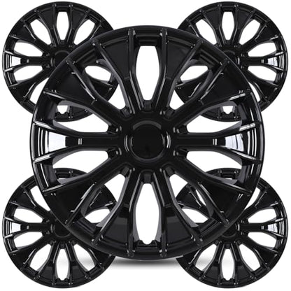 Winjet 16 inch Universal Hubcaps for Steel Wheel Rims Cover,Snap On Car Truck SUV Wheel Rim Covers,Steel ABS+PC Material Set of 4(16 inch,Black Lacquer) - color: Black Lacquer (5086-BL-16), size: 16 inch