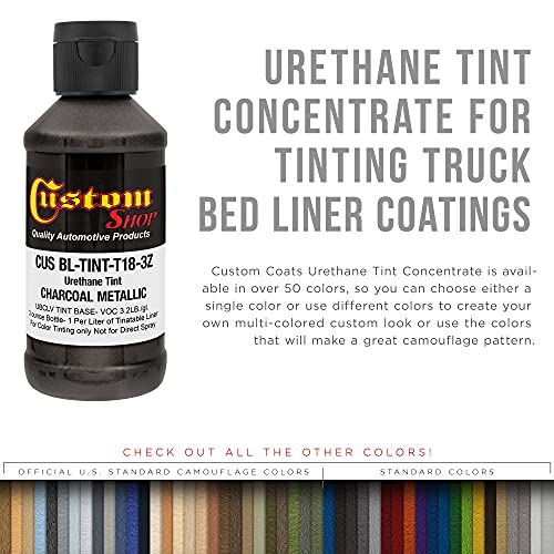 Custom Coat 3 Ounce, Charcoal Metallic, Bed Liner Tint Concentrate - color: Charcoal Metallic, size: 3-Ounce (Pack of 1)