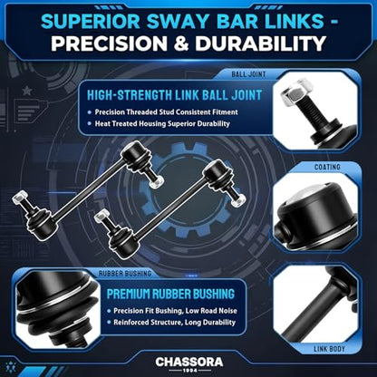 K750415 2PC Front Stabilizer Sway Bar End Link Fit for Ford 2010 2011 2012 Fusion, Compatible with Lincoln 2009-2012 MKZ [After 04/2009], for Mercury 2010 2011 Milan - size: K750415 X2