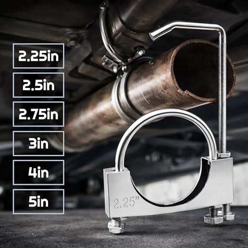 4 Pcs 2.25 Inch Universal Exhaust Clamp with Hanger - size: 2.25 Inch