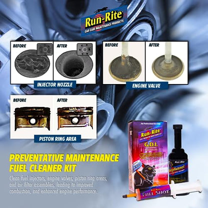 G.D.I Preventive Maintenance Fuel System Cleaner for Gasoline Engines - Heavy Duty Fuel Additive - Gas, Valves, Fuel Injector and Carbon Deposit Cleaner - Enhances Engine Performance 2 Kits