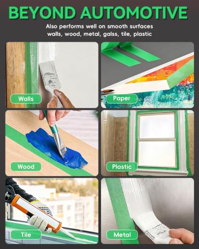EFOK 10Rolls Green Painters Automotive Masking Tape for Painting 1" x 55yds