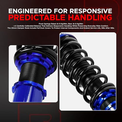 4Pcs Complete Coilover Kits Compatible with Honda Civic 1988-2000 Adjustable Height Shocks Struts