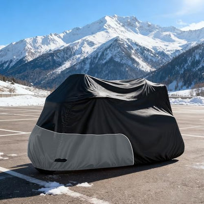 Motorcycle Cover Heavy Duty 300D Waterproof for Touring Ultra - color: Black/Grey