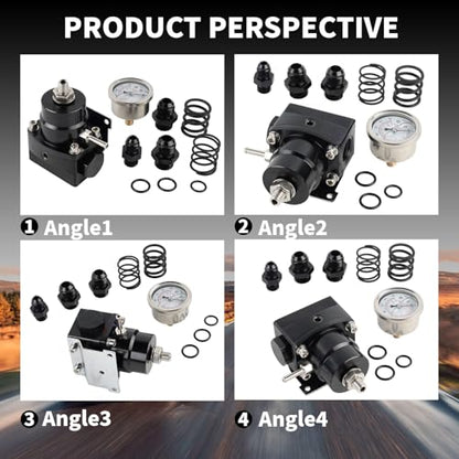 EFI Fuel Pressure Regulator Kit 3-70PSI With Gauge Compatible With AN8