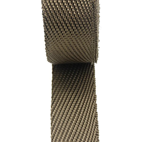 LEDAUT 2"x 50' Twill Weave Motorcycle ATV Titanium Exhaust Heat Shield Wrap with 11.8" Locking Ties (Pack of 15) - size: 2 inches x 50 Foot twill weave