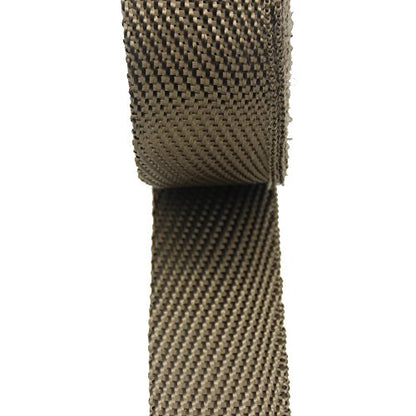 LEDAUT 2"x 50' Twill Weave Motorcycle ATV Titanium Exhaust Heat Shield Wrap with 11.8" Locking Ties (Pack of 15) - size: 2 inches x 50 Foot twill weave