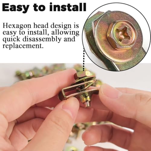 100PCS M6-1.0 Body Bolts & U Nuts Kits for Engine Cover Bumper Fender Liner, Metal Rust-Resistant Automotive Body Screws Clips (50 Sets), Gold - color: Gold