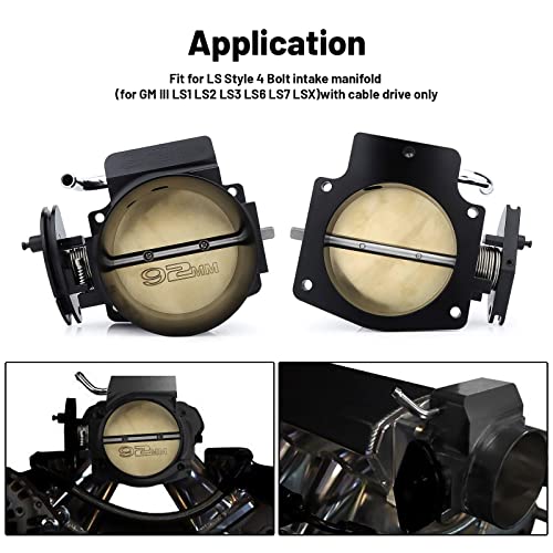 92mm Throttle Body for LS1 LS2 LS6 LS3 LS LS7 SX LS Throttle Body with TPS Throttle Position Sensors IAC Aluminum Black - size: 92MM Black with TPS IAC
