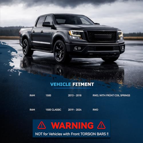 Detroit Axle - RWD 12pc Front End Suspension Kit for 2013-2018 Ram 1500 - size: 12CS50973/12PC