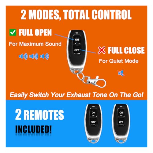 2 Inch Valved Muffler Exhaust Cutout with Muffler Cat Back Exhaust System Kit (2pcs) - size: 2" (2pcs)