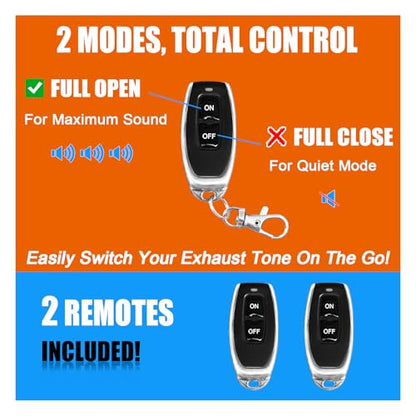 2 Inch Valved Muffler Exhaust Cutout with Muffler Cat Back Exhaust System Kit (2pcs) - size: 2" (2pcs)