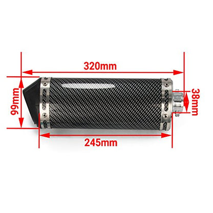 Universal 1.5" Inlet Exhaust Muffler With Removable DB Killer Slip On Dirt Street Bike Motorcycle Scooter - Carbon Fiber Color