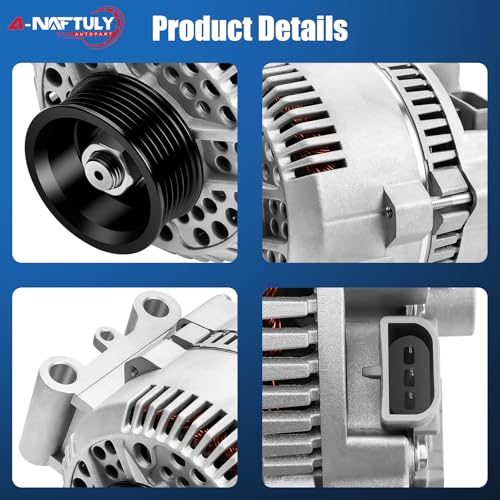 Alternator Replacement for Ford Ranger F150 E150 Explorer Escort Aerostar Bronco Pickup 2.3 2.3L 3.0L 4.0L 5.0L 5.8L 1992 1993 1994 1995 1996 1997, F07F-10300-AA F07U-10300-AA AFD0012