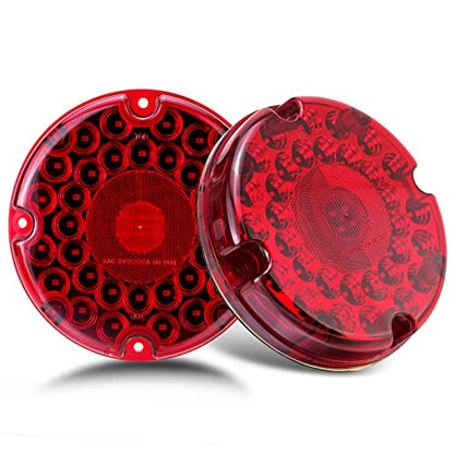LIMICAR 7" Round Trailer Lights, 36 LED Red Transit Tail Lights, LED Trailer Light Kit Stop Brake Turn Taillight with Inner Reflex Lens For RV Truck Bus RV UTE UTV Motorhome