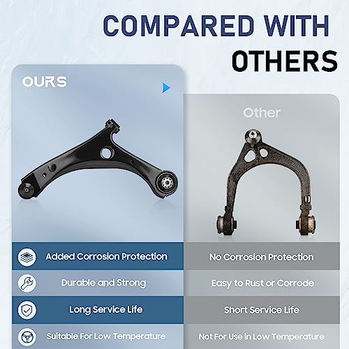 Front Lower Control Arms w/Ball Joints Assembly Fit for Dodge Grand Caravan 08-20 Chrysler Town & Country 08-16 Ram C/V 12-15 Volkswagen for Routan 09-14 -2pc MS251001 MS251002