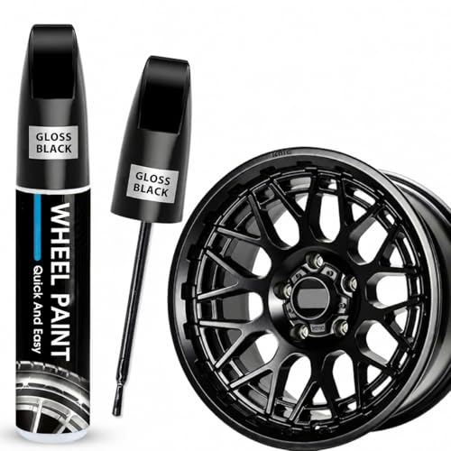 Gloss Black Rim Touch Up Paint - Wheel Scratch Repair Kit for Curb Rash & Scratches, Quick and Easy Rim Paint for Wheel Repair, Universal Gloss Black - color: Gloss Black