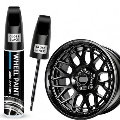 Gloss Black Rim Touch Up Paint - Wheel Scratch Repair Kit for Curb Rash & Scratches, Quick and Easy Rim Paint for Wheel Repair, Universal Gloss Black - color: Gloss Black