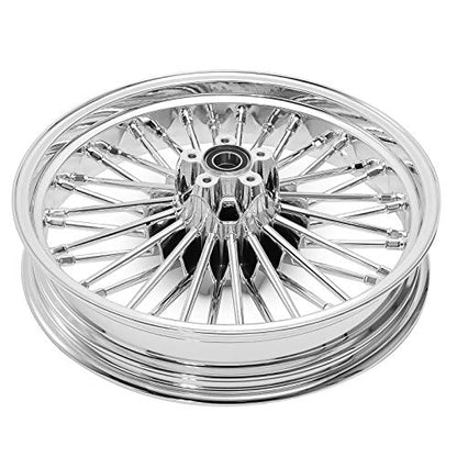TOFR 18x3.5 18x3.5 Chrome Fat Spoke Wheels For Harley Touring Baggers 00-07 - color: Chrome, size: Front:18x3.5 Rear:18x3.5