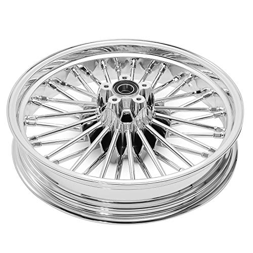 TOFR 18x3.5 18x3.5 Chrome Fat Spoke Wheels For Harley Touring Baggers 00-07 - color: Chrome, size: Front:18x3.5 Rear:18x3.5