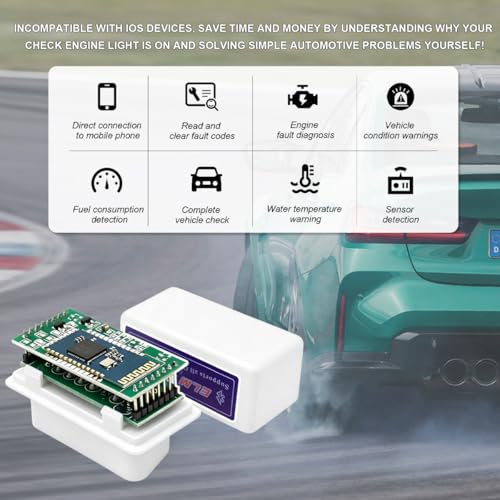 ELM327 OBDII Car Auto Diagnostic Scanner, Professional Mini Bluetooth Scan Tool Engine Fault Code Reader, Wireless Failure Detector Interface Adapter for Most OBD II Vehicles (White) - color: White, 1 PCS