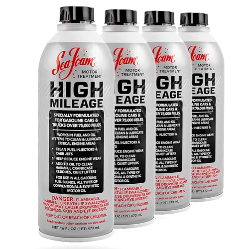 Sea Foam High Mileage Motor Treatment Gas & Oil Additive, HM16, 16 oz, Pack of 4 - size: Pack of 4
