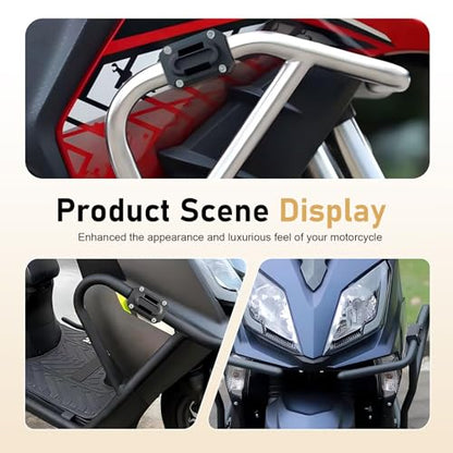 2 PCS Motorcycle Engine Guard Bumper, 22mm 25mm 28mm Crash Bar Slider, Drop Protection Anti-Collision Shock Absorbing Frame Protector, Universal for Most Motorcycles (Black)