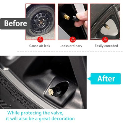 4Pack Kitty Cat Tire Valve Caps Aluminum Leak-Proof Valve Stem Covers - color: Cat