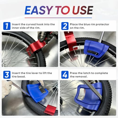 4-Piece Motorcycle Tire Change Combo Tools, Dirt Bike Spoons & Rim Guards