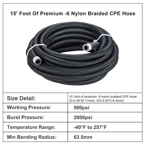 AN6 6AN Automatic Transmission Cooler Lines Kit with fittings For 4L60E 4L65E - Black Nylon Braided Hose Kit - style: style 1+ 2 Separator Clamp