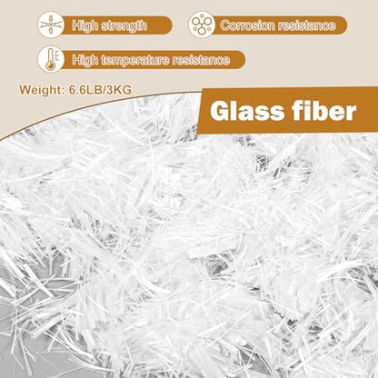 SHENLIU 6.6LB Fiberglass for Concrete, 3/4" Fiber Glass Concrete Fiber, Fiberglass Filler Reinforcement Floor Anti-Seepage and Crack Prevention Reinforced with Cement Mortar for Building Walls