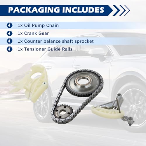 Oil Pump Timing Drive Chain Set 11417605366 Engine Timing Chain Set Fits for BMW 228 528i 428i 320i X1 X3 X4 X5 Z4 N20 N26 Oil Pump Drive Chain Replacement OE# 11417605366 11417605367