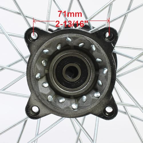 RedCap 16 Inch Steel Rear Rim Wheel for 50cc 125cc 150cc Apollo SSR XR CRF DB17 TaoTao Honda Dirt Pit Bike with 15mm ID Axle Shaft (Black) - color: Black, size: 16 inch wheel, 0.59 inch axle