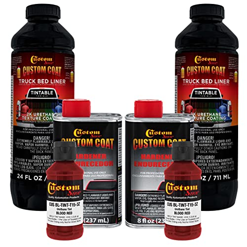 Custom Coat Blood Red Urethane Spray-On Truck Bed Liner Kit, 2 Quart