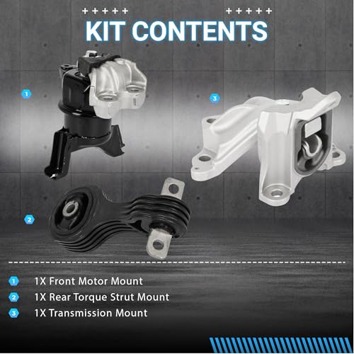 Front & Rear Engine Mount Kit Motor Mount - size: For 2012-2013 Honda Civic