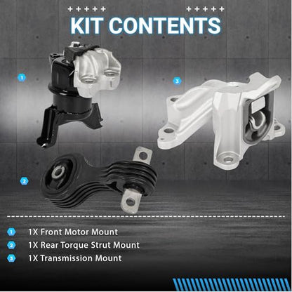 Front & Rear Engine Mount Kit Motor Mount - size: For 2012-2013 Honda Civic