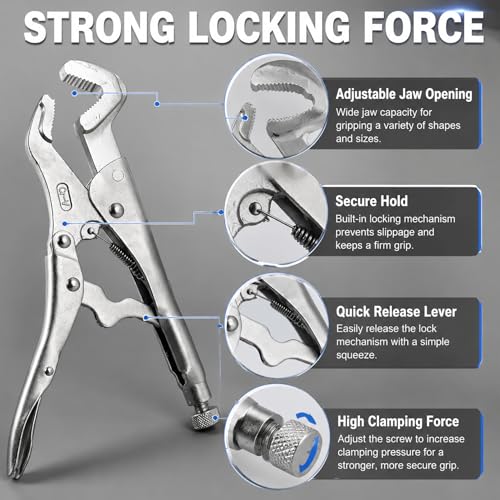 Parrot Nose Vise Grip Plier for Sway Bar Link Removal, 9-Inch Parrot Jaw Locking Plier, Vice Grips Pliers for Welding, Pipe Clip Repair Welding Pliers Workshop