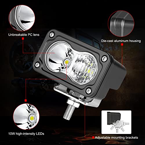 3 Inch Driving Lights LED Pod Light Cube Off Road Light Bar - color: White