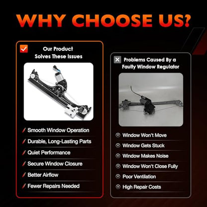 Front Right Side Window Regulator & Motor Fits for 2012-2019 Fiat 500 1.4L - size: 751-649