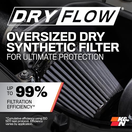 K&N Cold Air Intake System: Dry-Flow Air Filter, Increase Performance & Towing: Compatible with 2011-2025 Dodge/Jeep Durango, Grand Cherokee, 30-1563 - style: Dry Flow Filter