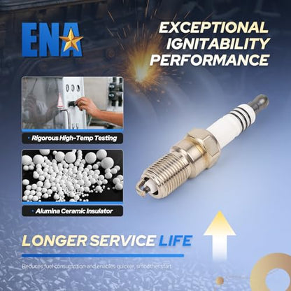ENA Set of 6 Spark Plug with Wire Set 3.8L Compatible with Buick Chevy Pontiac Allure LaCrosse Lucerne Regal Impala Monte Carlo Grand Prix Replacement for 35-6325 3144 3951