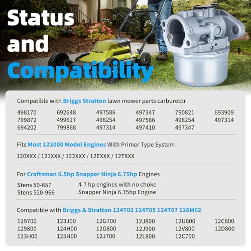 799868 Carburetor Compatible with Briggs & Stratton 498170 799872,4-7 hp