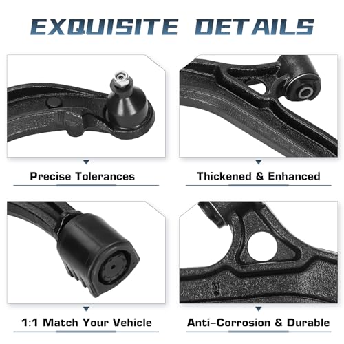 Front Lower Control Arms with Ball Joints Left Right Side Replacement for 2001 2002 2003 2004 2005 2006 2007 Chrysler Town & Country Dodge Grand Caravan Voyager - 2 pcs Set