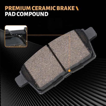 D1259 Rear Ceramic Brake Pads Kit Fit For Mazda CX-9 2007-2015, For CX-7 2007-2012, For Lincoln MKX 2007-2010, For Ford Edge 2007-2010 - style: HZ1259
