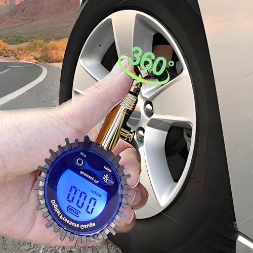 PINKJOY Digital Tire Pressure Gauge for Cars 250PSI - Accurate Air Pressure Gauge for Tires with 360° Swivel Chuck