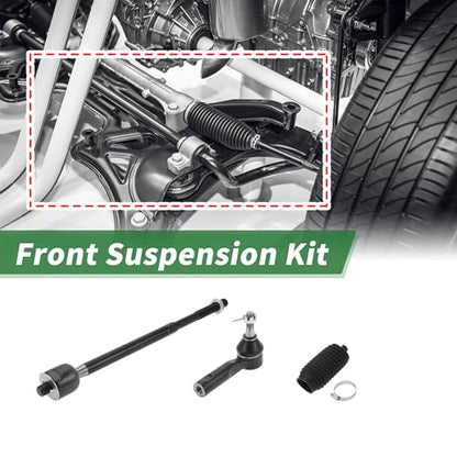 X AUTOHAUX 6pcs Front Suspension Kit Inner Outer Tie Rod End with Boot for Chevrolet Equinox 2005-2009 for Pontiac Torrent 2006-2009 No.EV80781/ES800030
